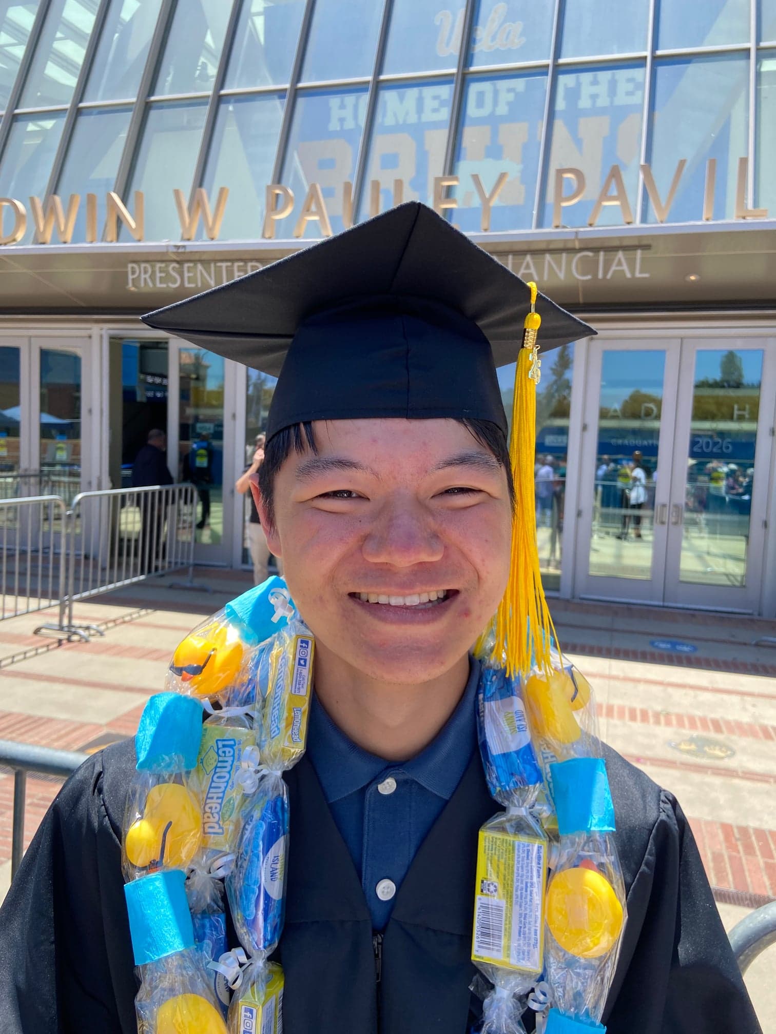 Elijah Ang at UCLA graduation, Pauley Pavilion